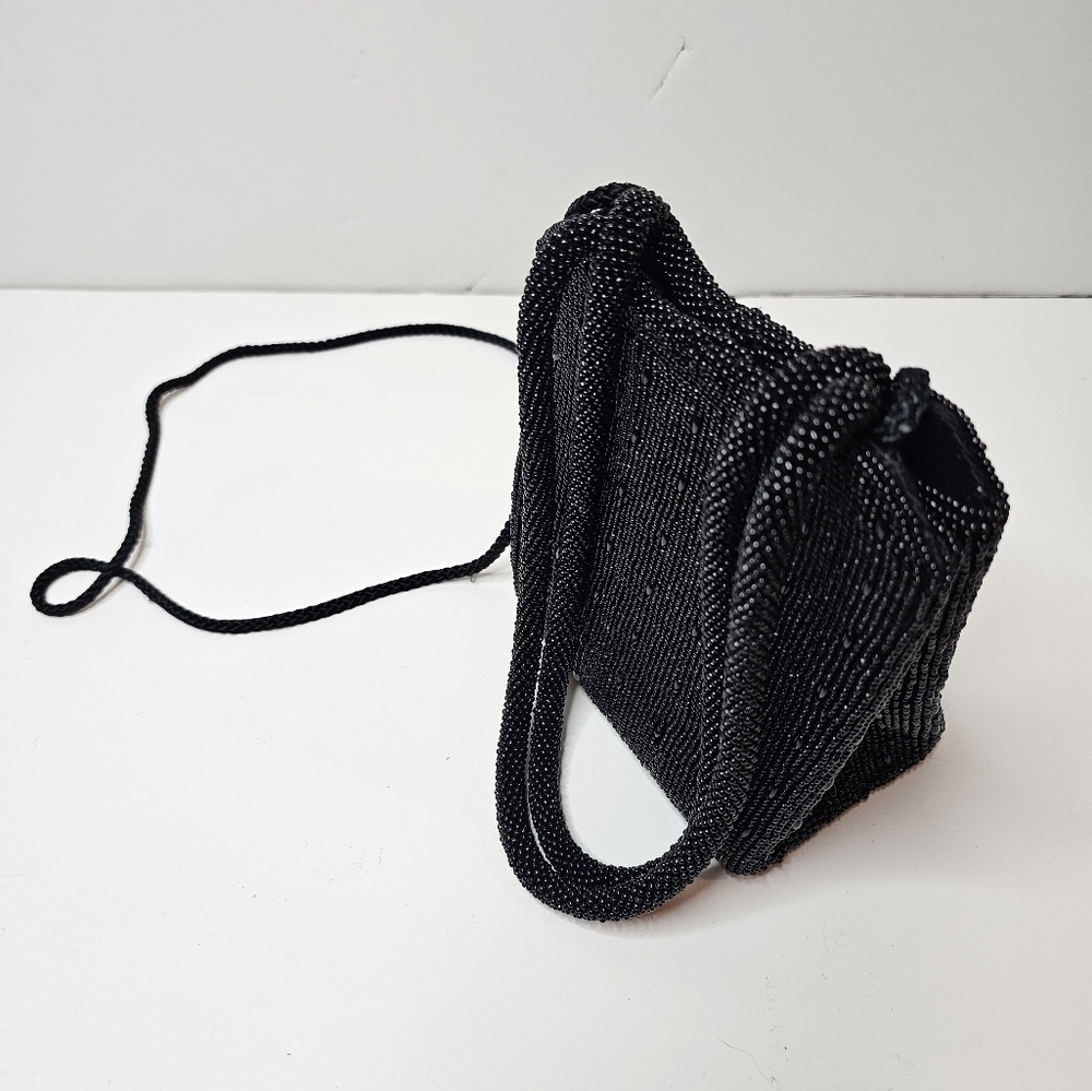 Valerie Stevens Black Beaded Small Handbag Vintage Womens - Picture 13 of 16
